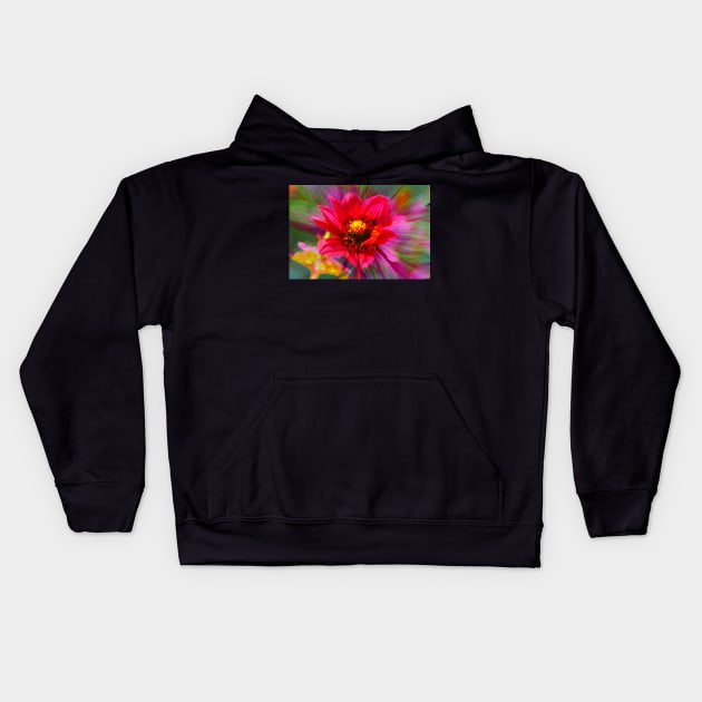 Dahlia, Dahlia, abstract, colorful, flower, bloom Kids Hoodie by Kruegerfoto